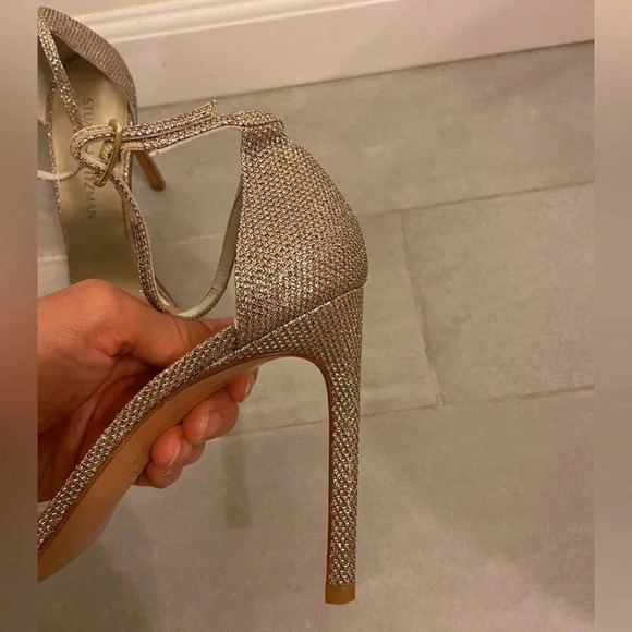 Stuart Weitzman Nudist Heels Metallic Size 9 - Picture 4 of 9